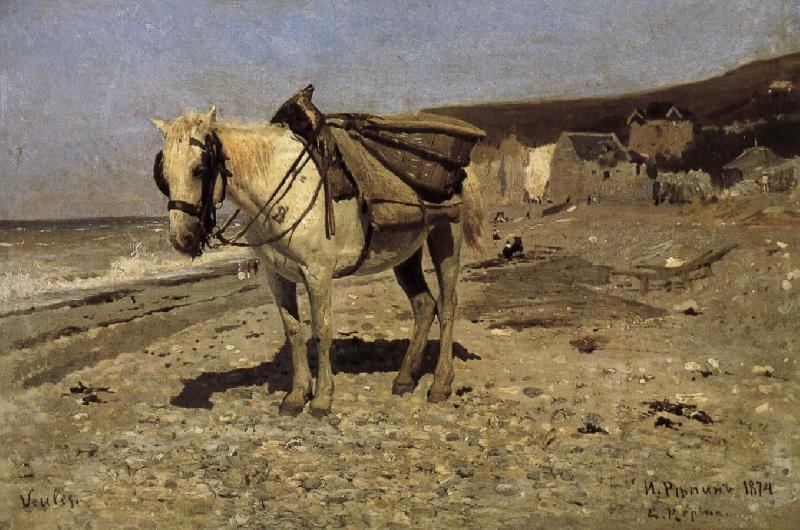 Ilia Efimovich Repin Normandy transported stone horse